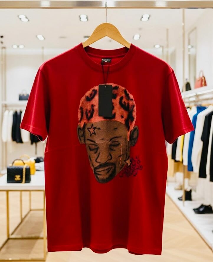 T-shirt rouge homme avec motif