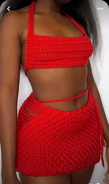 Ensemble Bikini Crochet Rouge