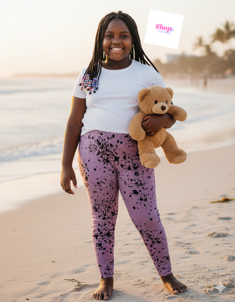 Leggings Enfant Violet Tacheté