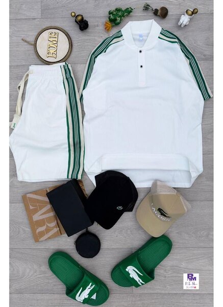 Ensemble sport homme blanc-vert