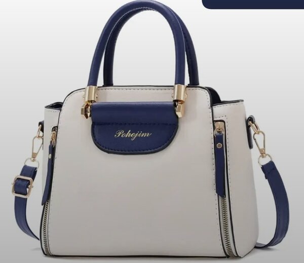 Sac à main femme blanc et bleu