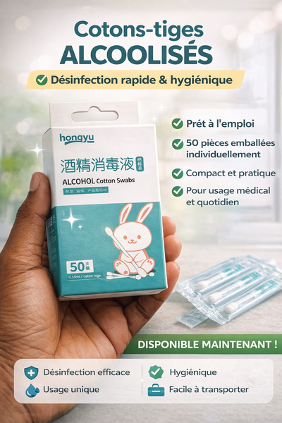 Coton-tiges alcoolisés Honayu - 50 pièces