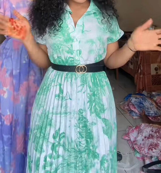 Robe longue fluide imprimée