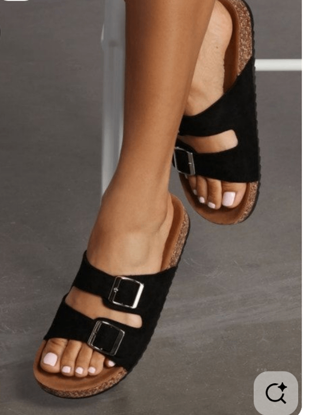 Sandales en liège doublées noires