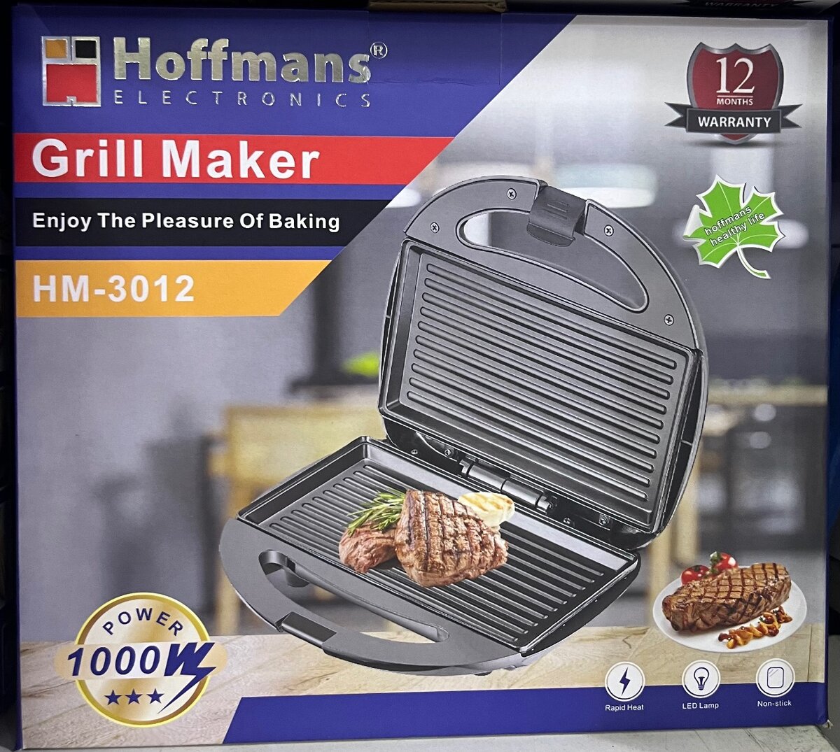 Grill électrique Hoffmans 1000W