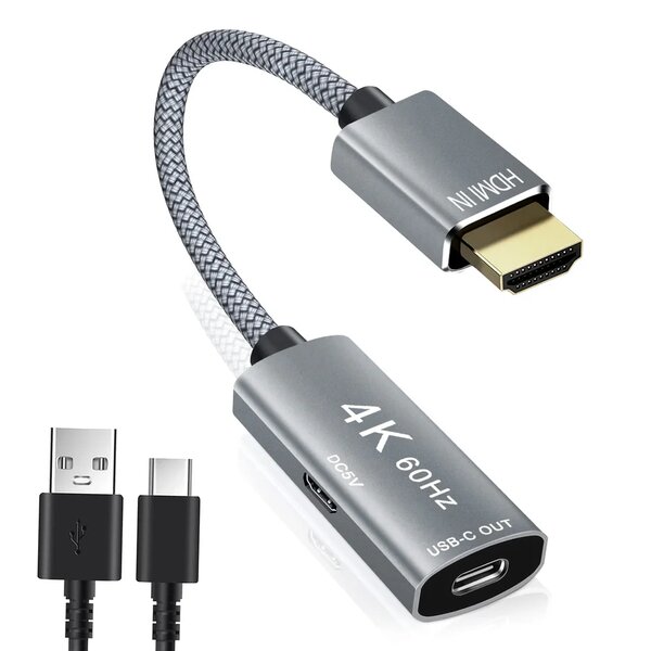 HDMI mâle vers USB-C femelle avec câble Type-C,convertisseur