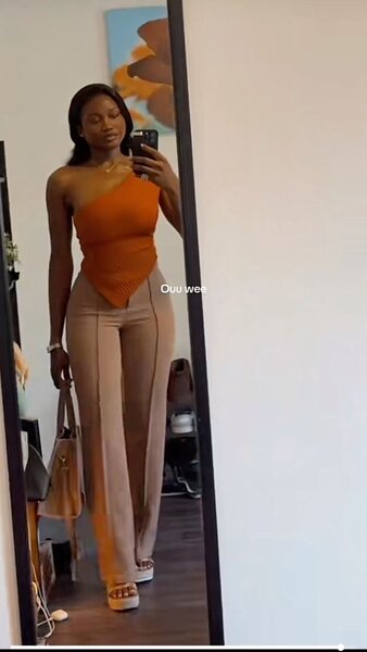 Top asymétrique orange chic
