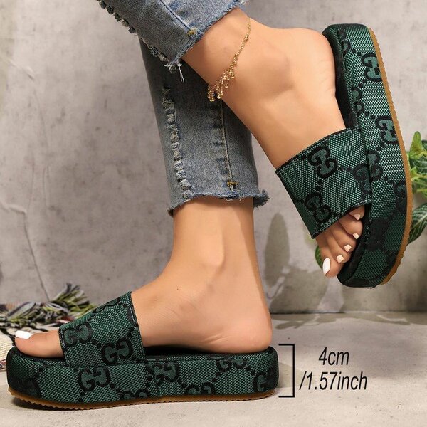 Sandales vertes plateforme