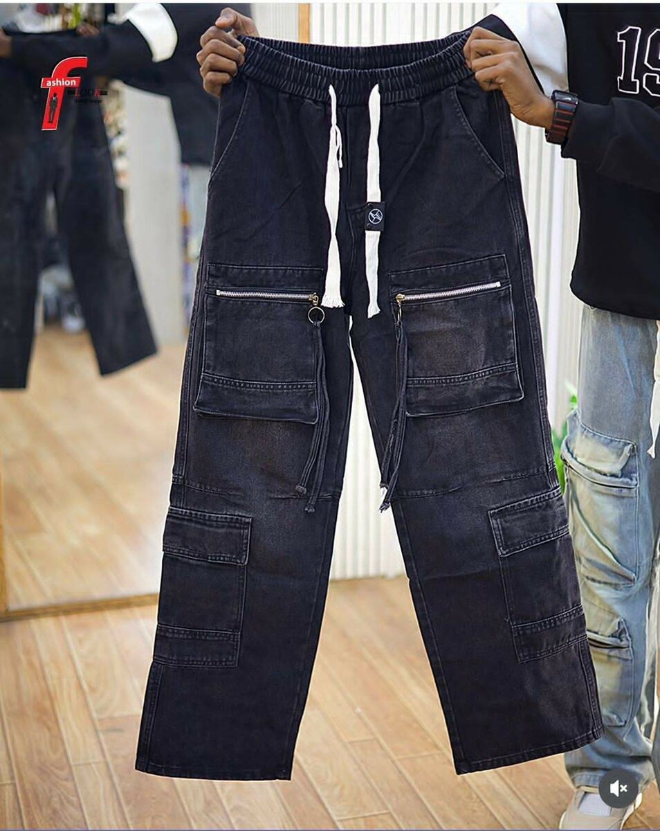 Pantalon cargo noir homme tendance