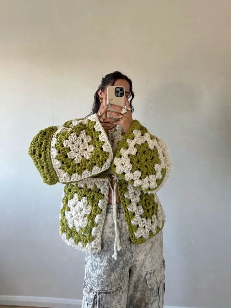 Veste en crochet bohème