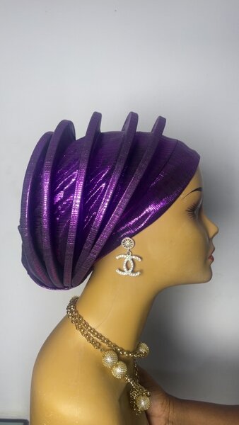 Chapeau Turban Violet Élégant