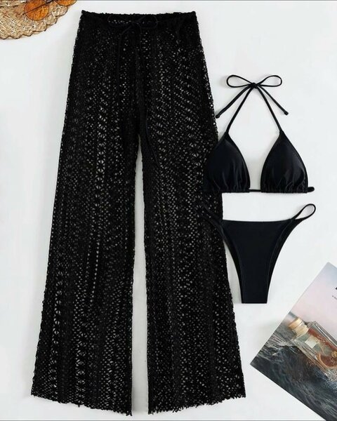 Three piece bikini set with trousers