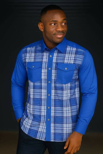 Chemise à carreaux homme