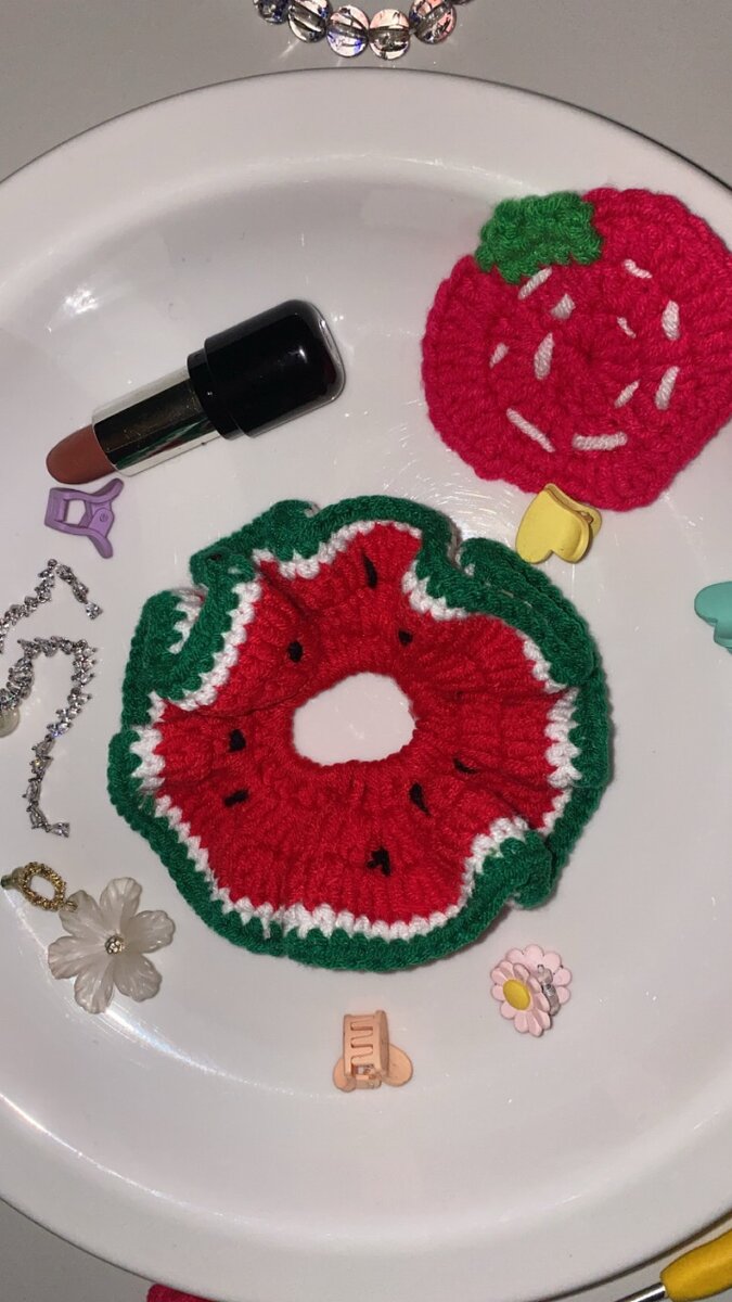 Chouchou coloré en crochet