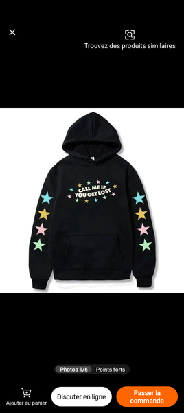 Sweat à Capuche Étoiles