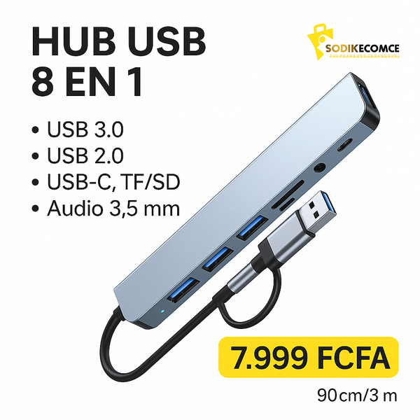 Hub USB 8 en 1 Multifonction