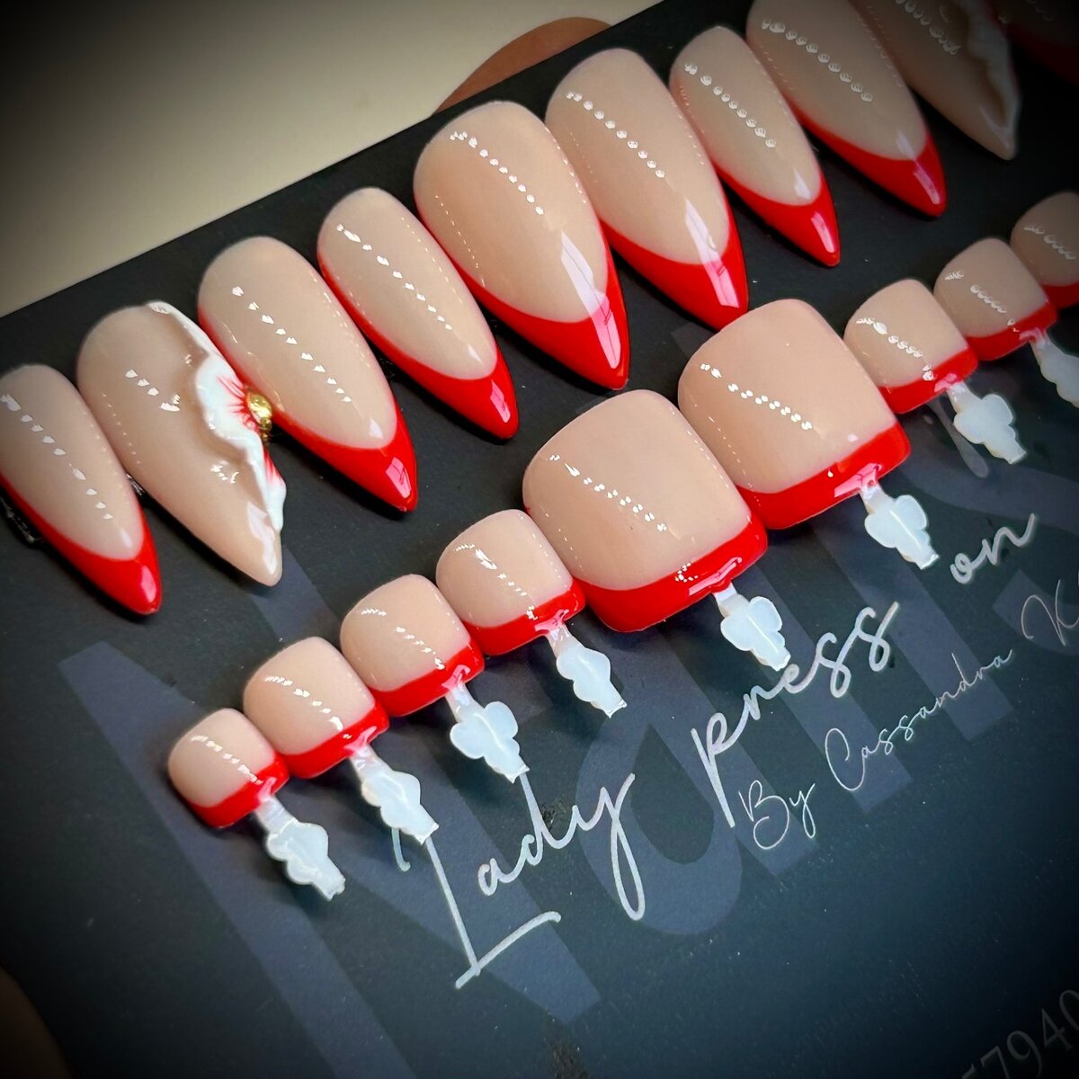 Ongles Press-Ons Rouge Éclat