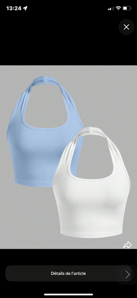 Lot de 2 Tops sans Manches Femme