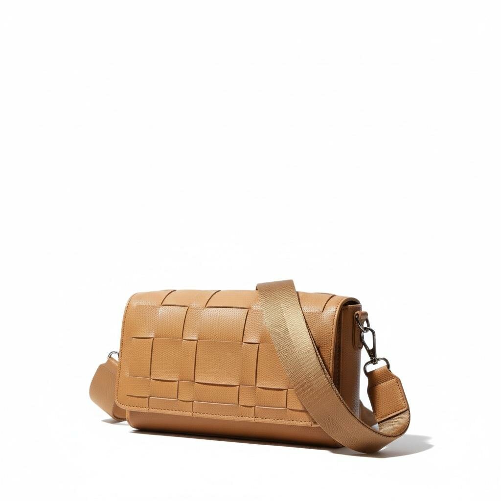 Sac à bandoulière en cuir camel