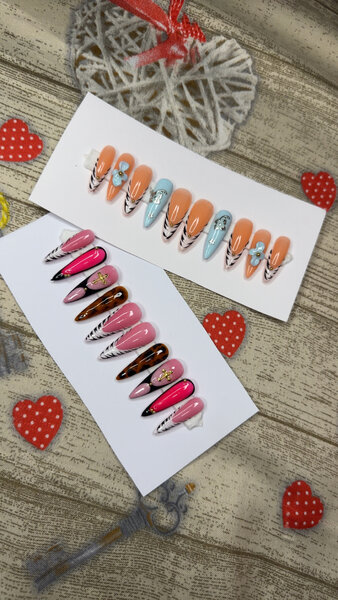 Ongles Press-On Colorés Élégants