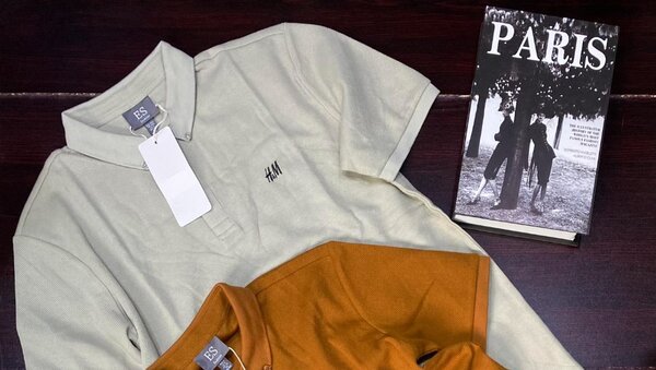 Unleash your hidden fashion potential with our latest H&M Golf T-Shirts in beige!!