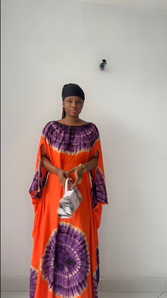 Robe Caftan Orange Tie-Dye