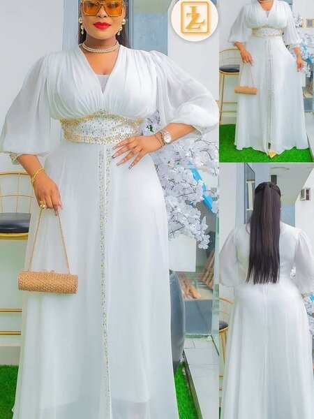Robe blanche élégante femme