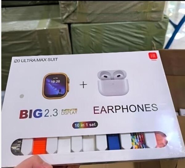 i20 ultra Max 10 in 1 set, Smartwatch+ Air pod pro2 With Wat