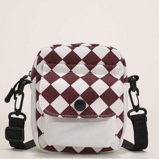 Sac bandoulière quadrillé chic