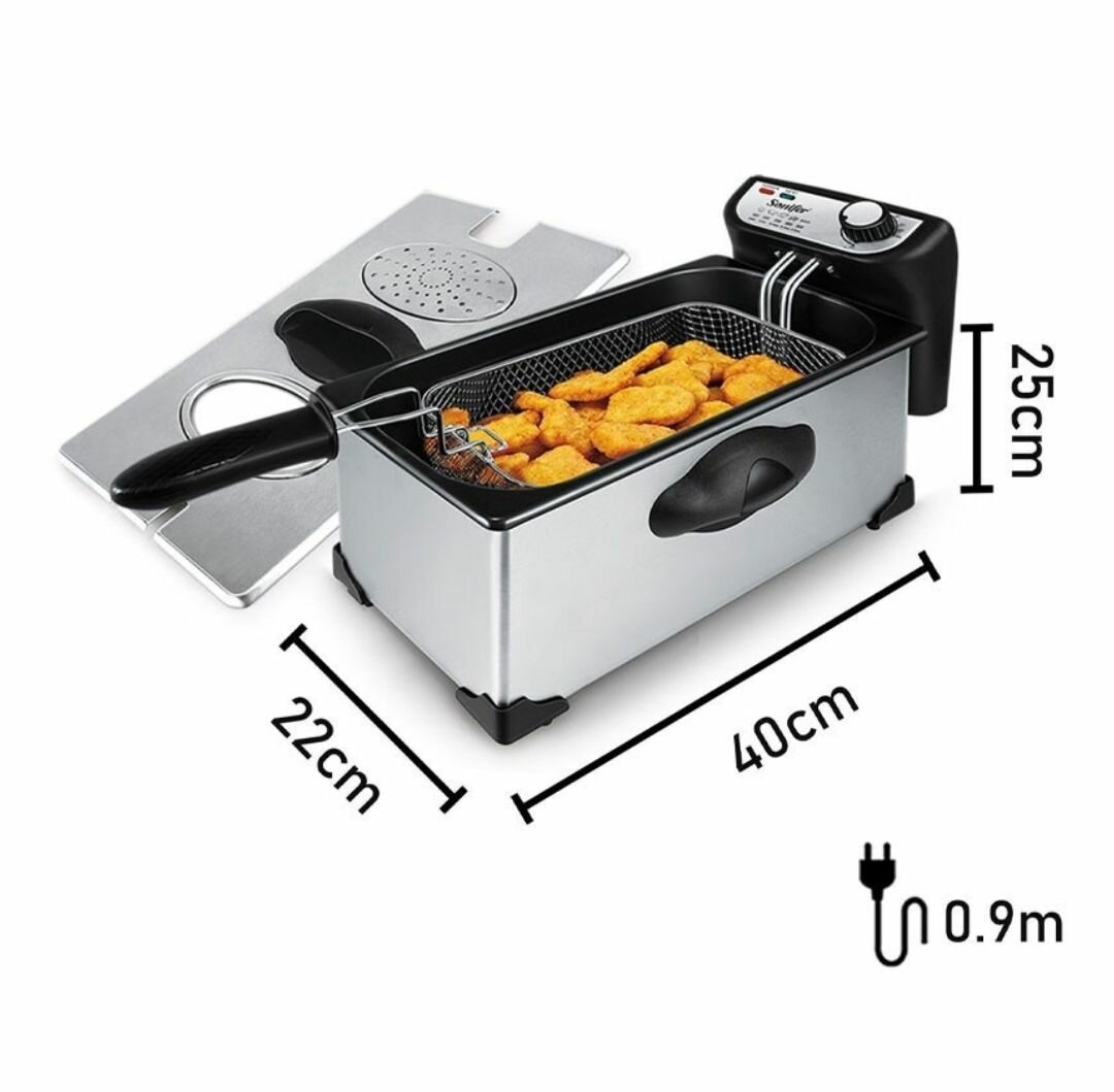 3L STAINLESS STEEL ADJUSTABLE HEAT DEEP FRYER
