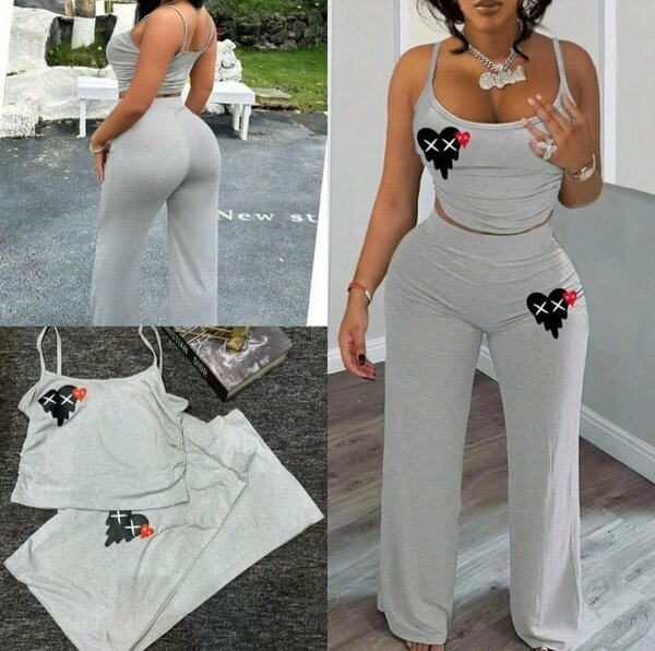 Ensemble survêtement gris femme chic