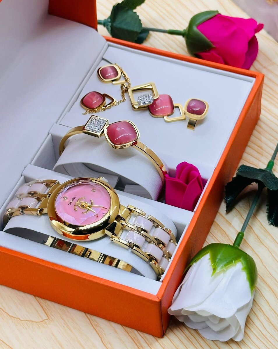 Ensemble Montre et Bijoux Luxe