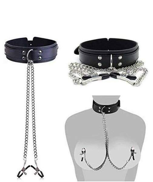 Collier BDSM avec pinces