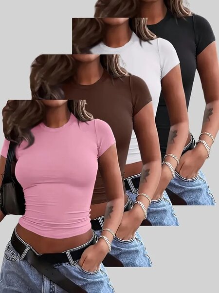 Lot de T-shirts basiques femmes