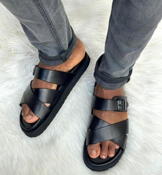 Sandales décontractées en cuir noir