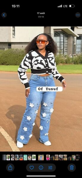 Jean tendance femme brodé