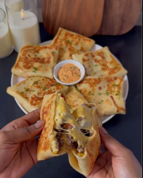 Crêpes fourrées au fromage