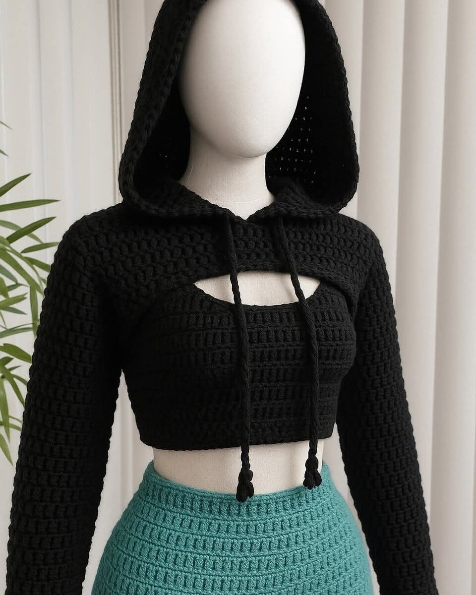 Crop top tricoté papillon