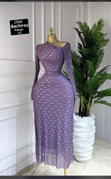 Robe longue élégante violette