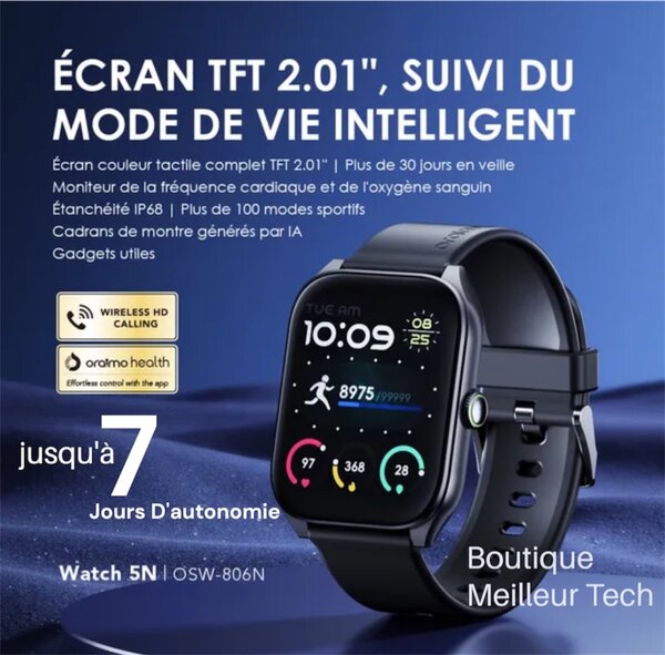 Oraimo Watch 5N Appel- Santé