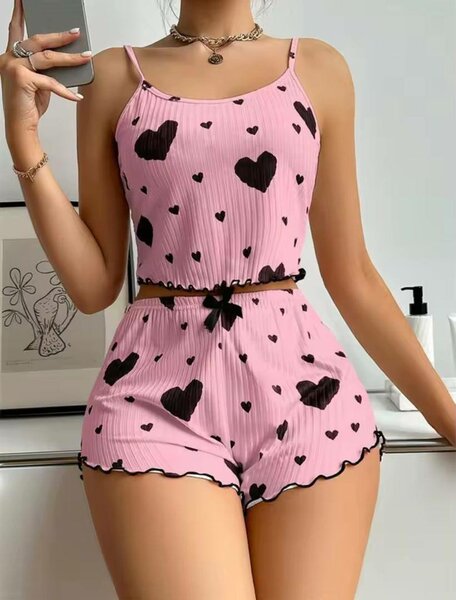 Ensemble pyjama cœur femme