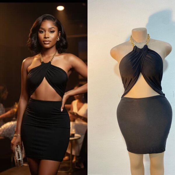 Robe de soirée noire élégante