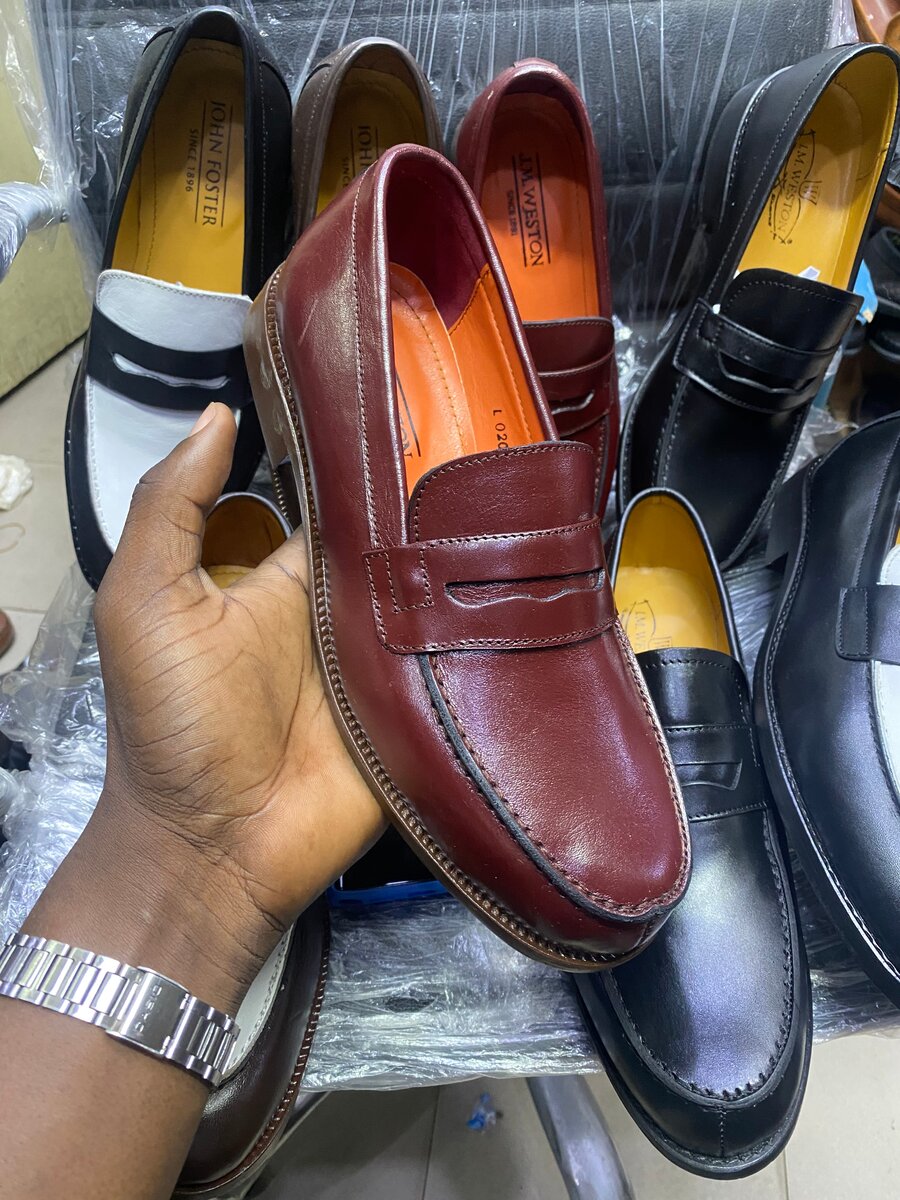 Mocassins en cuir marron