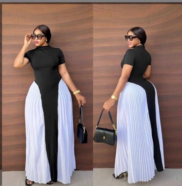 Robe Élégante Bicolore Femme