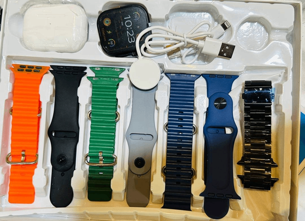 Smart watch with airburds 7 strap 1 in 10 box