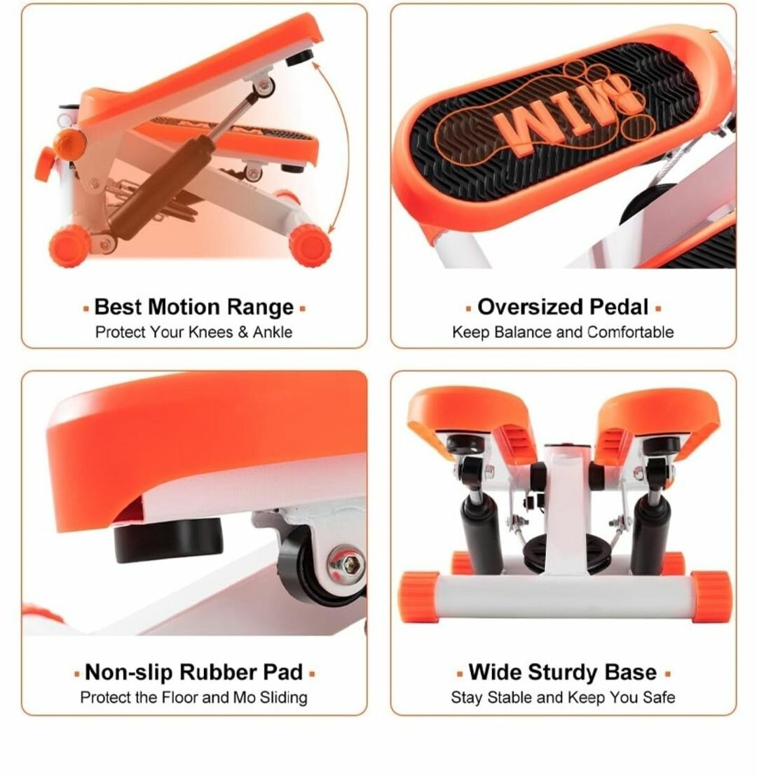 Mini Stepper, Portable Stair Stepper with Resistance Band
