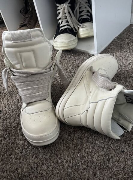 Rick Owen  en cuir blanc