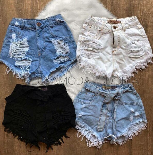 Shorts en jean frangés