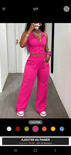 Tenue Femme Rose Fluo Élégante