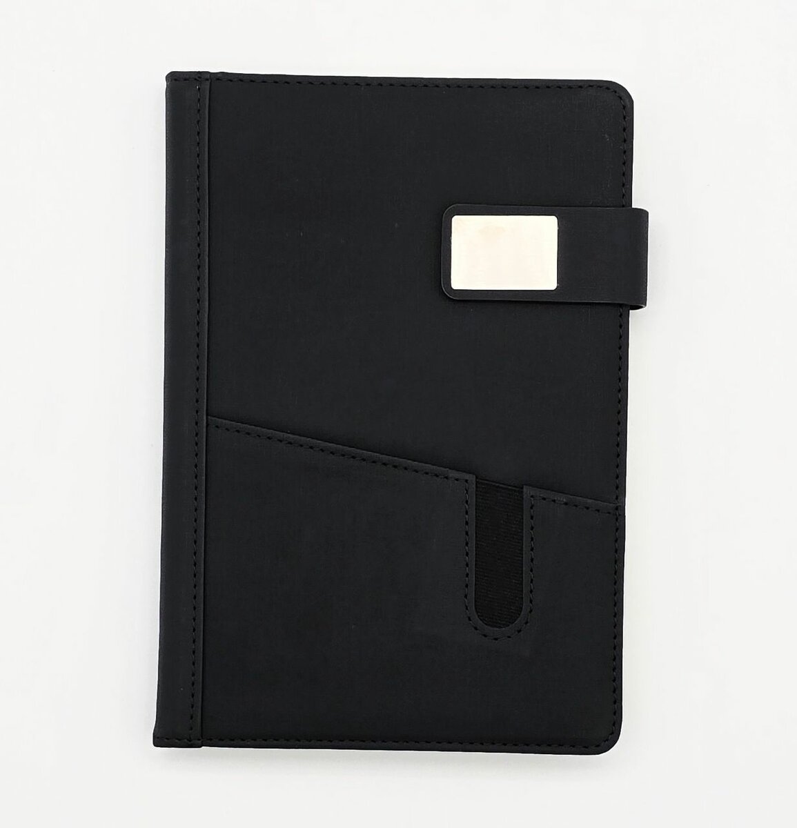 Black Fabric A5 diary with pocket for phone or things